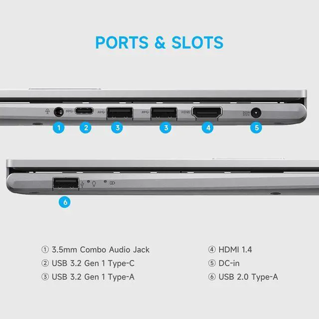 Alt view image 7 of 7 - ASUS Vivobook 15.6" FHD Touchscreen Business Laptop Intel core i7-1355U Intel Iris Xe Graphics 64GB RAM 2TB SSD Backlit Keyboard Wi-Fi 6E Bluetooth 5.3 HDMI USB-C Webcam Windows 11 Home Silver