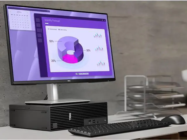 Alt view image 6 of 7 - Dell Pro QCS1250 Slim Business Desktop Intel core i5-14500 vPro (Beat i7-13700) Intel UHD Graphics 770 64GB DDR5 RAM 1TB PCIe SSD KB & Mouse HDMI DP Port 180W Windows 11 Professional Black