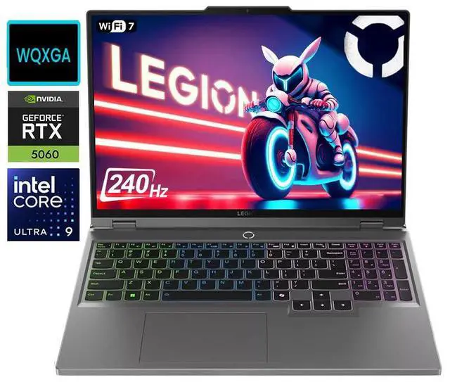Main image of Lenovo Legion 5i 16" WQXGA Gaming Laptop NVIDIA GeForce RTX 5060 GDDR7 Intel Core Ultra 9 275HX (Beat i9-14900HX) 32GB DDR5 RAM 2TB SSD RGB Backlit KB Wi-Fi 7 BT 5.4 HDMI 2.1 Windows 11 Pro Gray