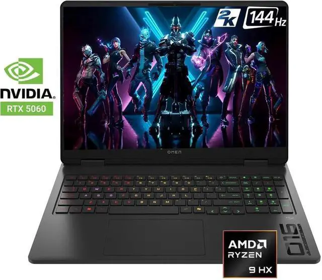 Main image of HP OMEN 16" IPS FHD+ 144Hz Gaming Laptop NVIDIA GeForce RTX 5060 8GB GDDR7 AMD Ryzen 9 8940HX (> i9-14900HX) 32GB DDR5 RAM 512GB SSD  RGB Backlit KB HDMI 2.1  Wi-Fi 6E BT 5.3 Win 11 Home Shadow Black