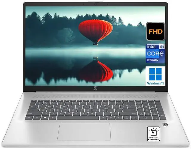 Main image of HP Business Laptop 17.3" IPS Full HD Intel Core i5-1335U Intel Iris Xe Graphics 32GB RAM 1TB SSD Fingerprint Reader Backlit Keyboard Long-Battery WiFi 6 Bluetooth 5.2 Webcam Windows 11 Home Silver