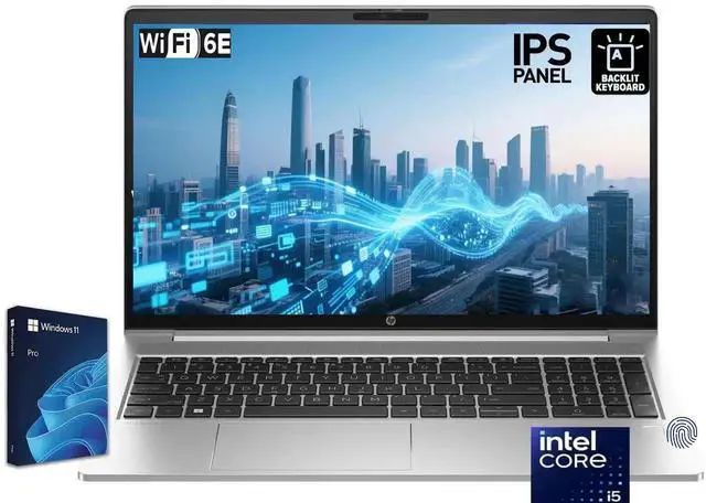 Main image of HP ProBook 450 G10 Business Laptop 15.6" IPS FHD Intel Core i5-1334U (Beats i7-1255U) 16GB RAM 2TB SSD Intel UHD Graphic Backlit KB Fingerprint Wi-Fi 6E Bluetooth 5.3 Webcam HDMI Windows 11 Pro Silver