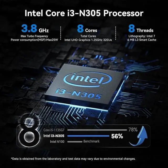 Alt view image 4 of 7 - HP Essential Laptop 15.6" IPS Full HD Touchscreen Intel core i3-N305 16GB RAM 512GB PCIe Gen 4 SSD Intel UHD Graphics HDMI USB-C Webcam Wi-Fi 6 Bluetooth 5.3 Long Battery life Windows 11 Pro Blue