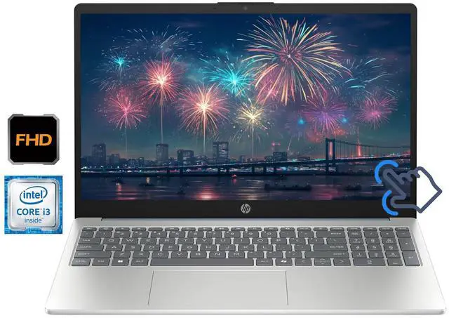 Main image of HP Essential Laptop 15.6" IPS Full HD Touchscreen Intel core i3-N305 8GB RAM 512GB PCIe Gen 4 SSD Intel UHD Graphics HDMI USB-C Webcam Wi-Fi 6 Bluetooth 5.3 Long Battery life Windows 11 Pro Blue
