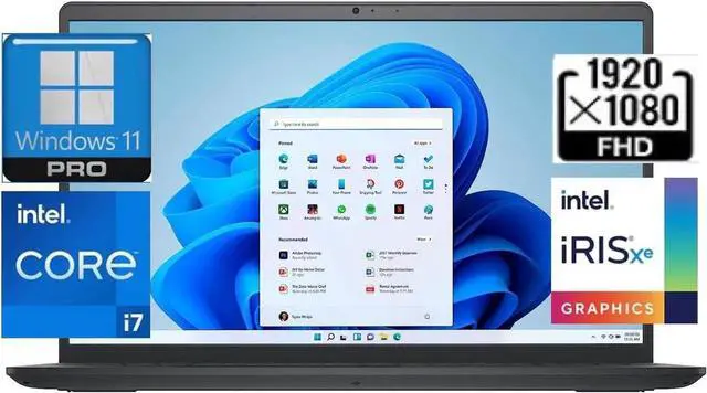 Main image of New Dell Inspiron 15.6" WVA Full HD Touchscreen Intel Iris Xe graphics 13th Generation Intel Core i7-1355U 16GB RAM 1TB SSD Wi-Fi 6 Bluetooth USB-C 3.2 HDMI 1.4 1080p Webcam Windows 11 Pro Black