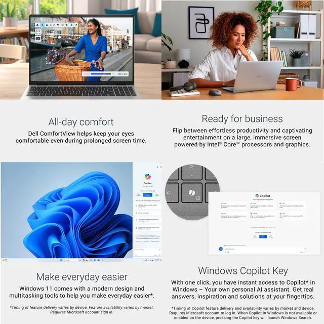 Alt view image 7 of 7 - Dell 16" IPS FHD+ 1920 x 1200 Touchscreen Business Laptop Intel core 5 120U (Beat Intel core i5-1335U) Intel Graphics 32GB DDR5 RAM 2TB SSD Backlit Keyboard Wi-Fi 6E HDMI Windows 11 Home Silver