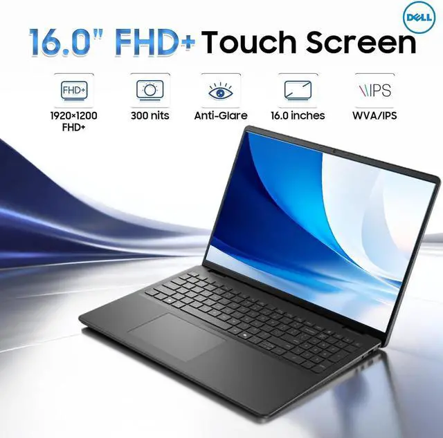 Alt view image 4 of 7 - Dell 16" FHD+ Touchscreen Business Laptop Inte core 7 150U (Beat i7-1355U) 16GB DDR5 RAM 512GB SSD Intel Graphics Backlit KB Wi-Fi 6 Bluetooth 5.2 Webcam HDMI 1.4 USB-C DP 1.4 Windows 11 Home Black