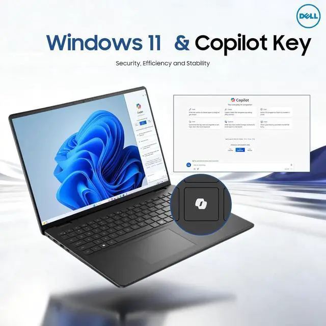 Alt view image 5 of 7 - Dell 16" FHD+ Touchscreen Business Laptop Inte core 7 150U (Beat i7-1355U) 32GB DDR5 RAM 1TB SSD Intel Graphics Backlit KB Wi-Fi 6 Bluetooth 5.2 Webcam HDMI 1.4 USB-C DP 1.4 Windows 11 Pro Black