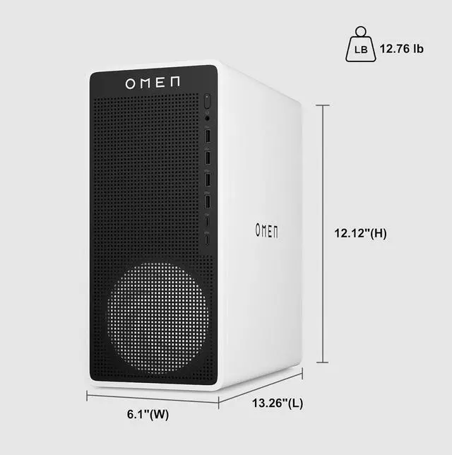 Alt view image 6 of 7 - HP OMEN 16L Gaming Desktop AMD Ryzen 7 8700F NVIDIA GeForce RTX 5060 16GB DDR5 RGB RAM 1TB Gen 4 SSD Wi-Fi 6 (2x2) Bluetooth 5.4 Mouse and Keyboard RJ45 RGB Front Cooling Fan Windows 11 Pro White