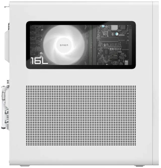 Alt view image 4 of 7 - HP OMEN 16L Gaming Desktop AMD Ryzen 7 8700F NVIDIA GeForce RTX 5060 16GB DDR5 RGB RAM 1TB Gen 4 SSD Wi-Fi 6 (2x2) Bluetooth 5.4 Mouse and Keyboard RJ45 RGB Front Cooling Fan Windows 11 Pro White
