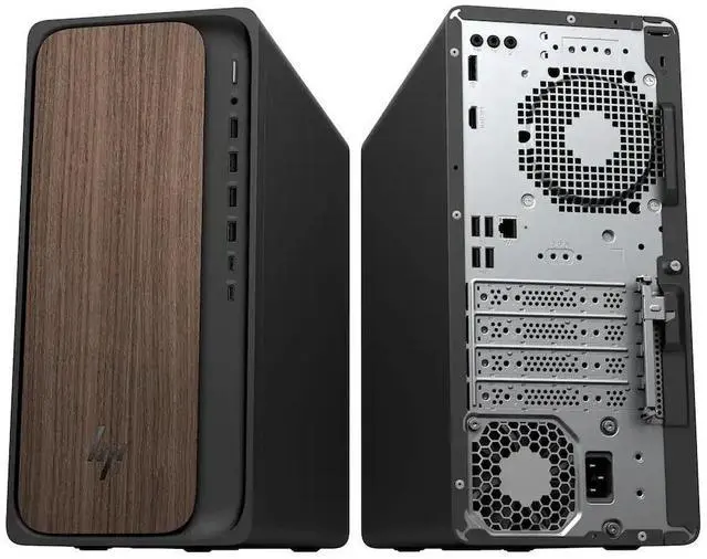 Alt view image 5 of 7 - HP OmniDesk Business Desktop Intel core Ultra 7 265 (Beat i7-14700) 32GB DDR5 RAM 1TB SSD Intel Graphics DisplayPort 1.4 HDMI Wi-Fi 6 Bluetooth 5.4 USB-C 280W KB and Mouse Windows 11 Home Dark Wood