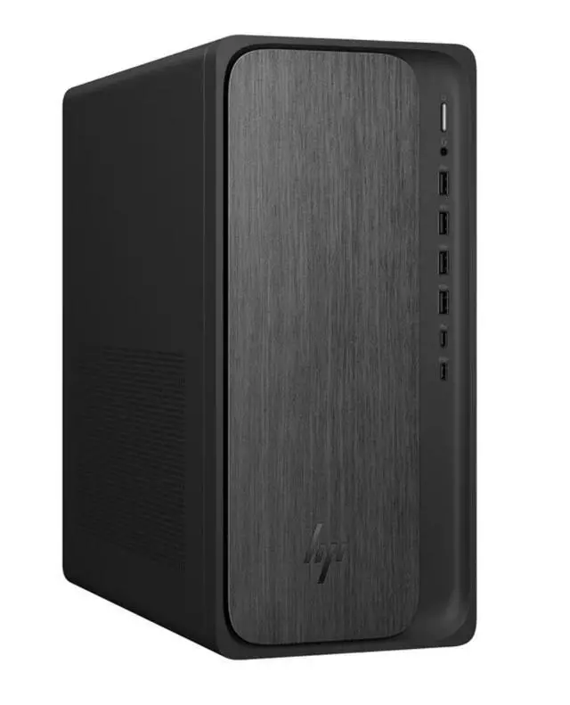 Alt view image 4 of 7 - HP OmniDesk Tower AMD Ryzen 7 8700G AI 16 NPU TOPS AMD Radeon 780M Graphics 32GB DDR5 RAM 1TB SSD Wi-Fi 6 (2x2) Bluetooth 5.4 Wireless Mouse and Keyboard HDMI DP1.4 RJ45 Windows 11 Pro Dark Wood