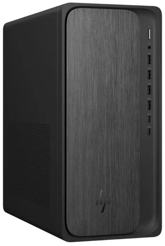 Alt view image 4 of 7 - HP OmniDesk Tower AMD Ryzen 7 8700G AI 16 NPU TOPS AMD Radeon 780M Graphics 16GB DDR5 RAM 2TB SSD Wi-Fi 6 (2x2) Bluetooth 5.4 Wireless Mouse and Keyboard HDMI DP1.4 RJ45 Windows 11 Pro Dark Wood