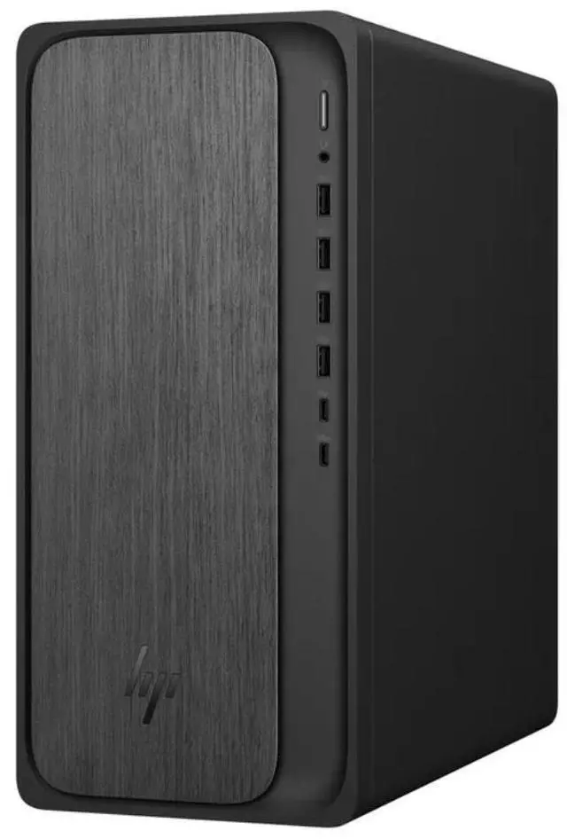 Alt view image 5 of 7 - HP OmniDesk Tower AMD Ryzen 7 8700G AI 16 NPU TOPS AMD Radeon 780M Graphics 16GB DDR5 RAM 2TB SSD Wi-Fi 6 (2x2) Bluetooth 5.4 Wireless Mouse and Keyboard HDMI DP1.4 RJ45 Windows 11 Pro Dark Wood