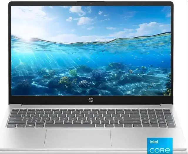 Main image of HP 15.6" HD Touch Intel core i3-1215U (Beats i5-1135G7) 16GB RAM 1TB SSD Intel UHD Graphics HDMI 1.4 USB-C 3.0 WebCam Bluetooth Wi-Fi 6E Long Battery Windows 11 Pro Silver Bundled with HB Value Gift