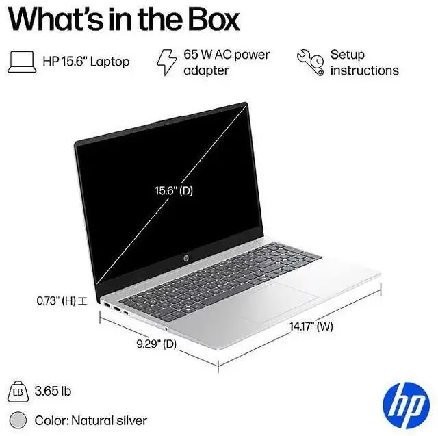 Alt view image 6 of 7 - HP 15.6" FHD Touchscreen Business Intel core Ultra 5 125H (Beats i7-1360P) Intel Arc Graphics 32GB DDR5 RAM 2TB SSD Wi-Fi 6 BT 5.4 HDMI Copilot AI Webcam Long-Battery life Windows 11 Home Silver