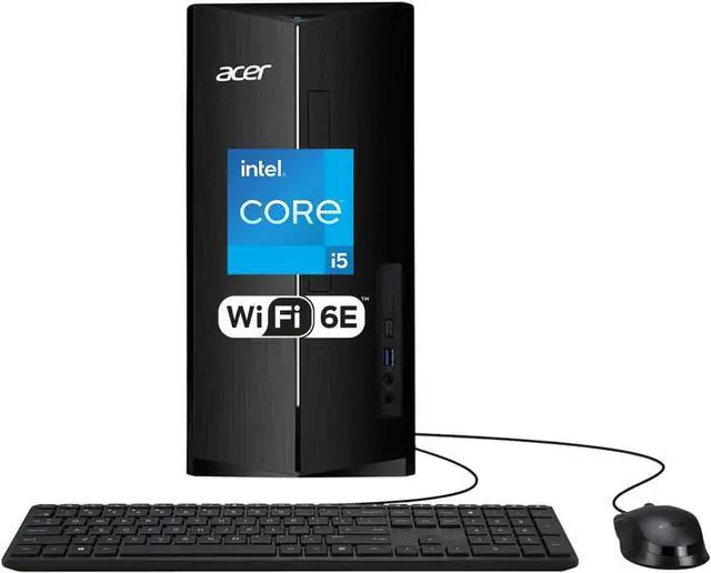 Main image of Acer Aspire Business Desktop Intel core i5-14400 Processor Intel UHD 730 Graphics 16GB DDR5 RAM 1TB SSD Wi-Fi 6E Bluetooth 5.3 HDMI 5.1-Channel Auto Keyboard and Mouse 300W Windows 11 Pro Black