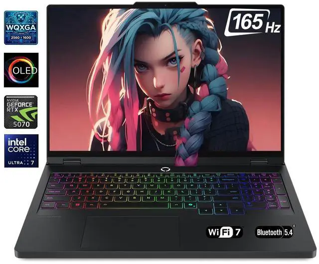 Main image of Lenovo Legion Pro 5i Gen 10 16" WQXGA 2560 X 1600 OLED Intel core Ultra 7 255HX (>i7-14700HX) NVIDIA RTX 5070 16GB DDR5 RAM 2TB SSD RGB Backilit KB Wi-Fi 7 BT 5.4 HDMI 2.1 RJ45 Windows 11 Pro Black