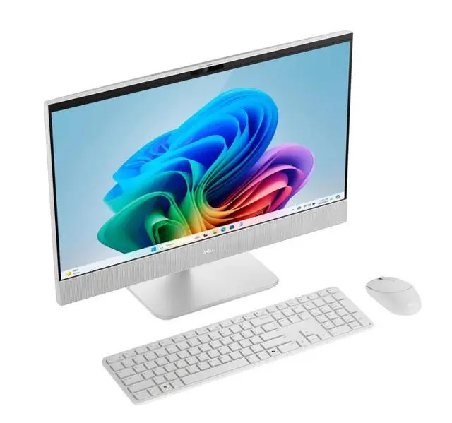 Alt view image 2 of 7 - Dell All-in-One Business Desktop 23.8" FHD Touchscreen intel Core Ultra 7 355 (Beats i7-14700) Intel Graphics 16GB DDR5 RAM 2TB SSD Wi-Fi 7 BT 6.0 HDMI RJ-45 Keyboard and Mouse Windows 11 Pro White