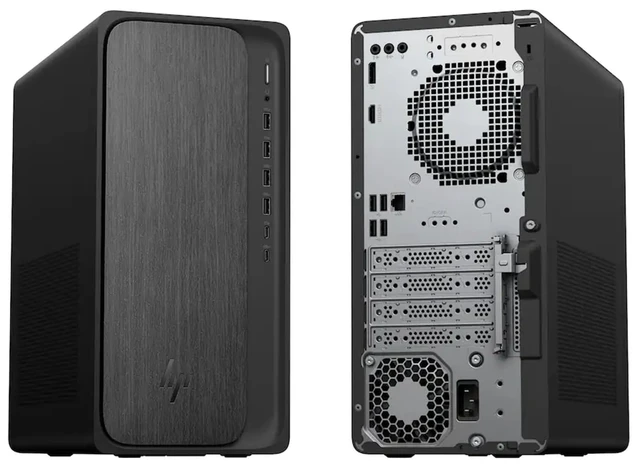 Alt view image 4 of 7 - HP OmniDesk Business Desktop AMD Ryzen 5 8500G (Beats Core Ultra 5 225) AMD Radeon 740M 32GB DDR5 RAM 512GB SSD Wi-Fi 6 BT 5.4 HDMI DP 1.4 Copilot+PC Wireless KB and Mouse Windows 11 Home Gray Wood