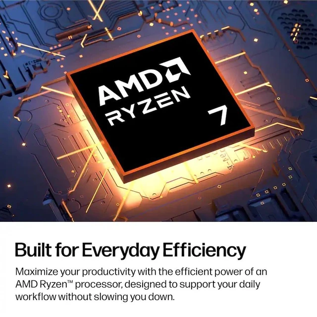 Alt view image 4 of 7 - HP OmniDesk Slim Business Desktop AMD Ryzen 7 7445HS (Beats Ultra 7 155U) 16GB DDR5 RAM 2TB SSD HDMI 2.1 DP 1.4 Wi-Fi 6 BT 5.4 Mouse and KB Copilot+ PC Sup Dual Display Windows 11 Home Meteor Silver