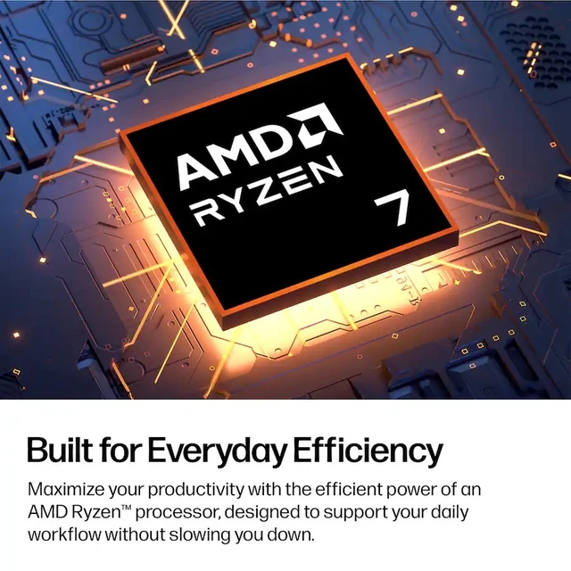 Alt view image 4 of 7 - HP OmniDesk Slim Business Desktop AMD Ryzen 7 7445HS (Beats Ultra 7 155U) 8GB DDR5 RAM 512GB SSD HDMI 2.1 DP 1.4 Wi-Fi 6 BT 5.4 Mouse and KB Copilot+ PC Sup Dual Display Windows 11 Home Meteor Silver