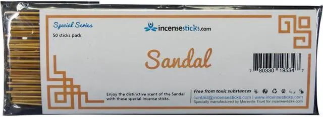 Alt view image 2 of 2 - Sandal Incense  8" 50 Sticks