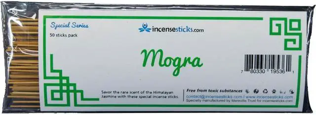 Alt view image 2 of 2 - Mogra Incense  8" 50 Sticks