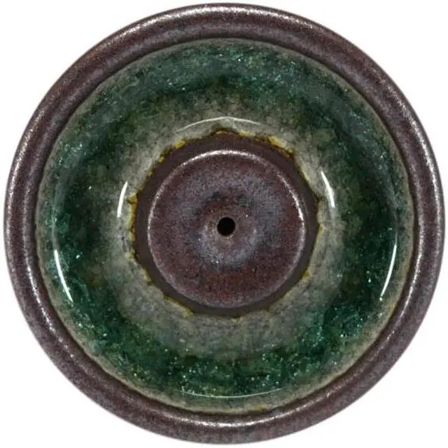 Alt view image 2 of 2 - Ceramic Crystal Incense Holder - Round - Big  (Blue)