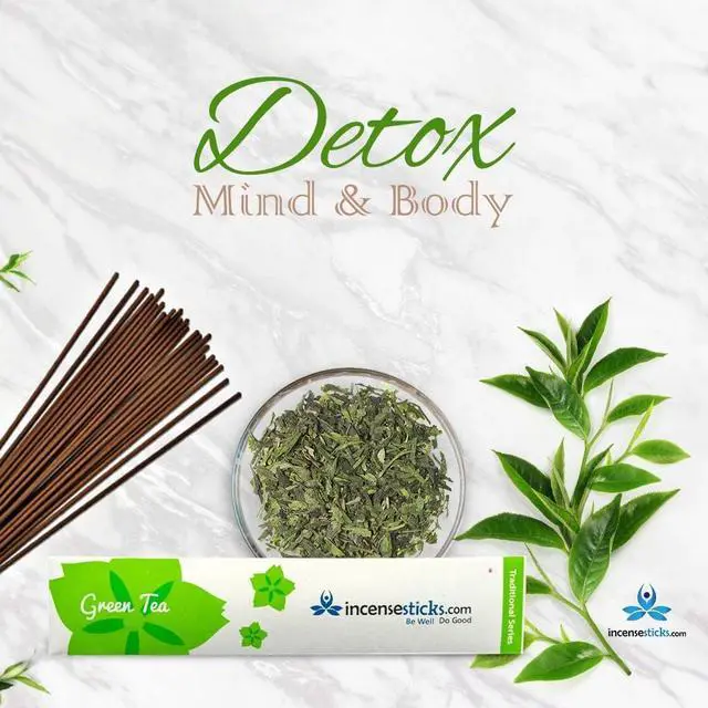 Main image of Green Tea Incense 8" 10 Sticks (2 Packs)