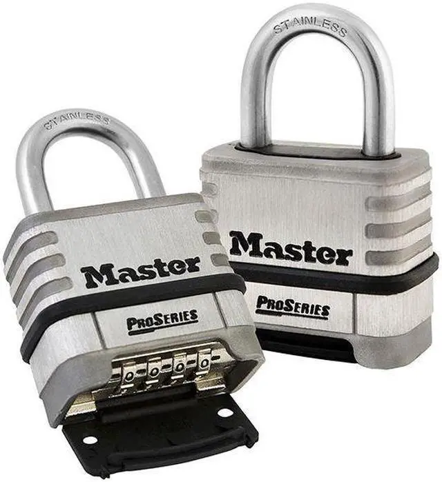 Alt view image 15 of 18 - Master Lock 1174D ProSeries Stainless Steel Easy-to-Set Combination Lock, Stainless Steel, .31 in.