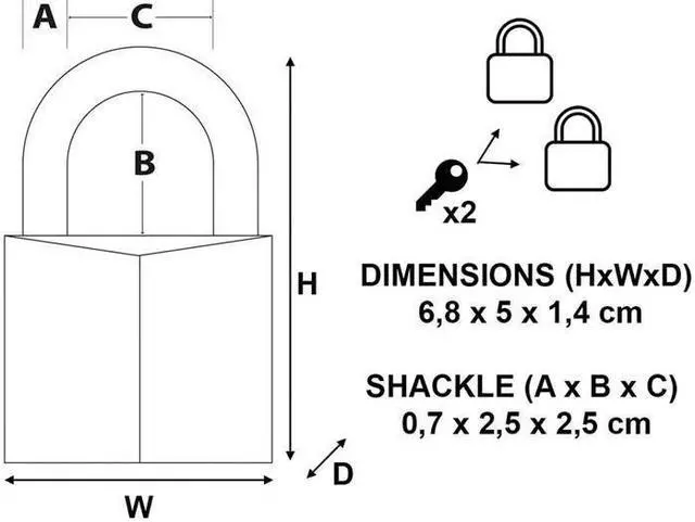 Alt view image 4 of 4 - Master Lock - Solid Brass 50mm Padlock 5-Pin - Keyed Alike x 2