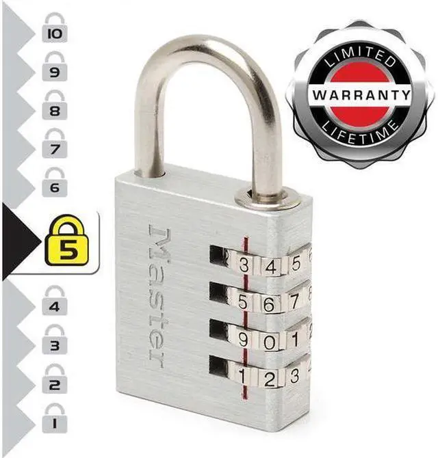 Alt view image 2 of 4 - Master Lock - Aluminium 40mm 4-Digit Combination Padlock