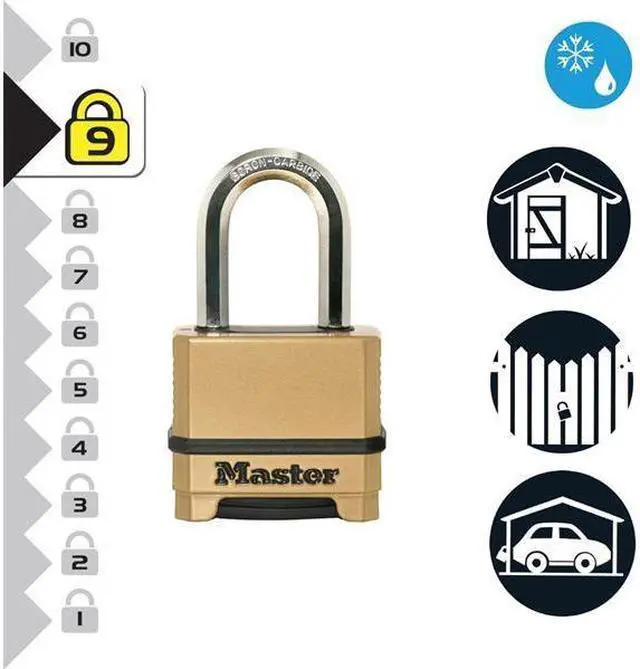 Alt view image 3 of 6 - Master Lock - Excell 4-Digit Combination 50mm Padlock - 38mm Shackle