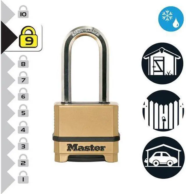 Alt view image 2 of 6 - Master Lock - Excell 4-Digit Combination 50mm Padlock - 51mm Shackle