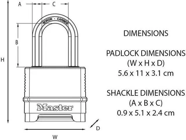 Alt view image 5 of 6 - Master Lock - Excell 4-Digit Combination 50mm Padlock - 51mm Shackle