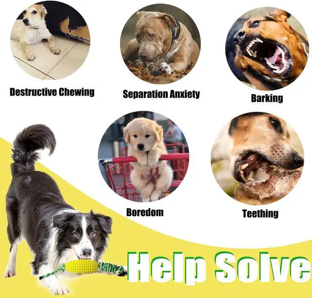 Alt view image 2 of 6 - Dog Chew Toys for Aggressive Chewers, Likaty Indestructible Rope Dog Toy Puppy Chew Teething Toys for Large Medium Small Dogs Yellow