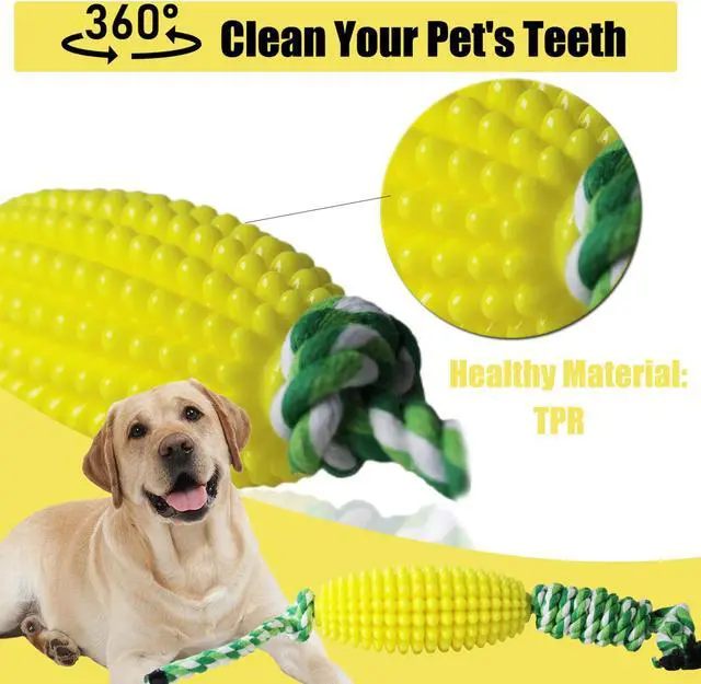 Alt view image 3 of 6 - Dog Chew Toys for Aggressive Chewers, Likaty Indestructible Rope Dog Toy Puppy Chew Teething Toys for Large Medium Small Dogs Yellow