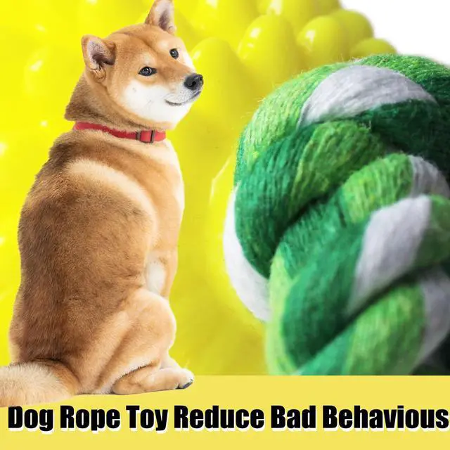 Alt view image 4 of 6 - Dog Chew Toys for Aggressive Chewers, Likaty Indestructible Rope Dog Toy Puppy Chew Teething Toys for Large Medium Small Dogs Yellow