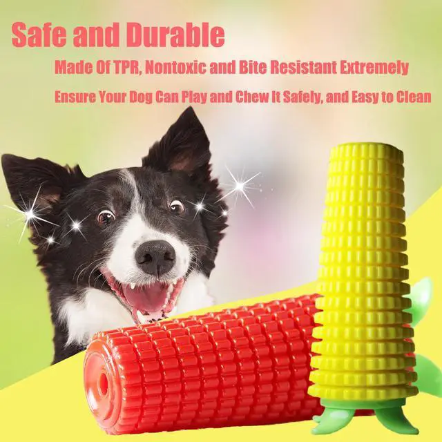 Alt view image 5 of 6 - Dog Chew Toys for Aggressive Chewers, Likaty Indestructible Squeaker Dog Toy Puppy Chew Teething Toys for Large Medium Small Dogs Yellow