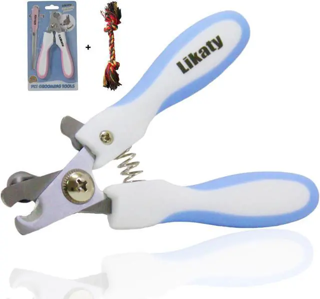 Main image of Dog Nail Clippers, Likaty Professional Pet Nail Clipper & Trimmers with Safety Guard and Nail File to Avoid Over Cutting for Small Large Dogs Cats Paw,Blue Large