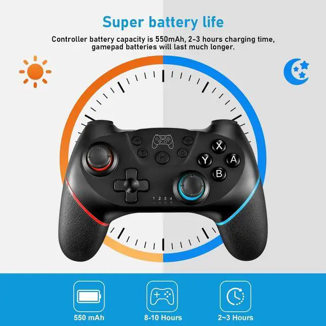 Alt view image 2 of 6 - Wireless Controller for Nintendo Switch, Likaty Joypad Compatible with Switch OLED/Lite/ Gamepad Accessories, Switch Pro Controller with Programming Motion Control Vibration