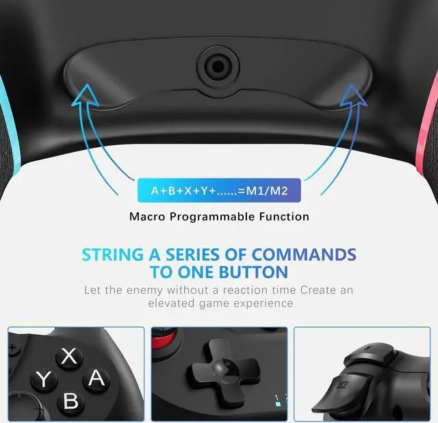 Alt view image 4 of 6 - Wireless Controller for Nintendo Switch, Likaty Joypad Compatible with Switch OLED/Lite/ Gamepad Accessories, Switch Pro Controller with Programming Motion Control Vibration