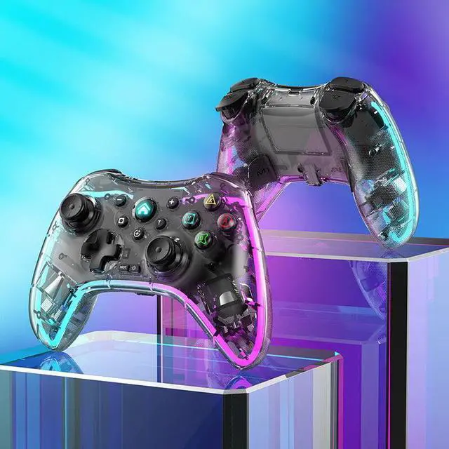 Alt view image 6 of 6 - Wireless Controller for Nintendo Switch, Likaty Joypad for Switch, Compatible with NS OLED/Lite for Kids Gifts, Transparent Black