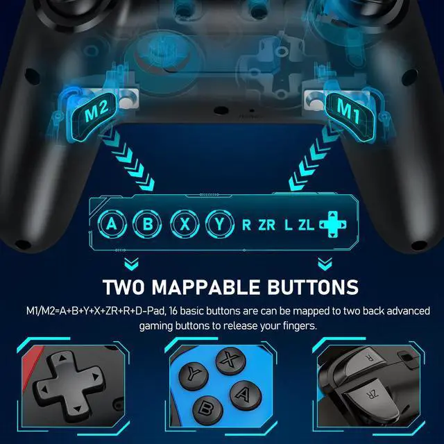 Alt view image 4 of 7 - Wireless Controller for Nintendo Switch, Likaty Joypad Compatible with Switch OLED/Lite/ Gamepad Accessories, Switch Pro Controller with Programming Motion Control Vibration