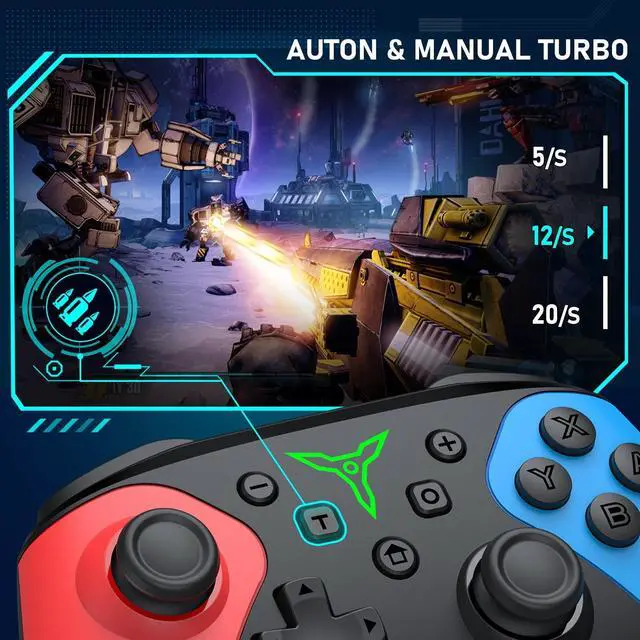 Alt view image 2 of 7 - Wireless Controller for Nintendo Switch, Likaty Joypad Compatible with Switch OLED/Lite/ Gamepad Accessories, Switch Pro Controller with Programming Motion Control Vibration