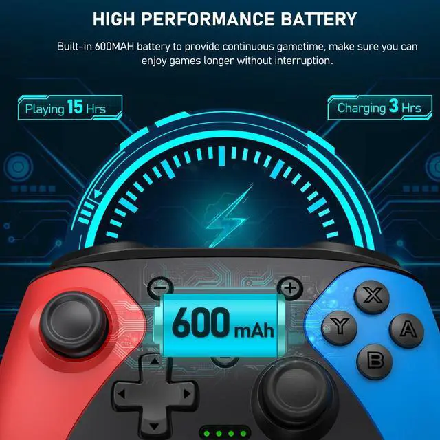 Alt view image 6 of 7 - Wireless Controller for Nintendo Switch, Likaty Joypad Compatible with Switch OLED/Lite/ Gamepad Accessories, Switch Pro Controller with Programming Motion Control Vibration