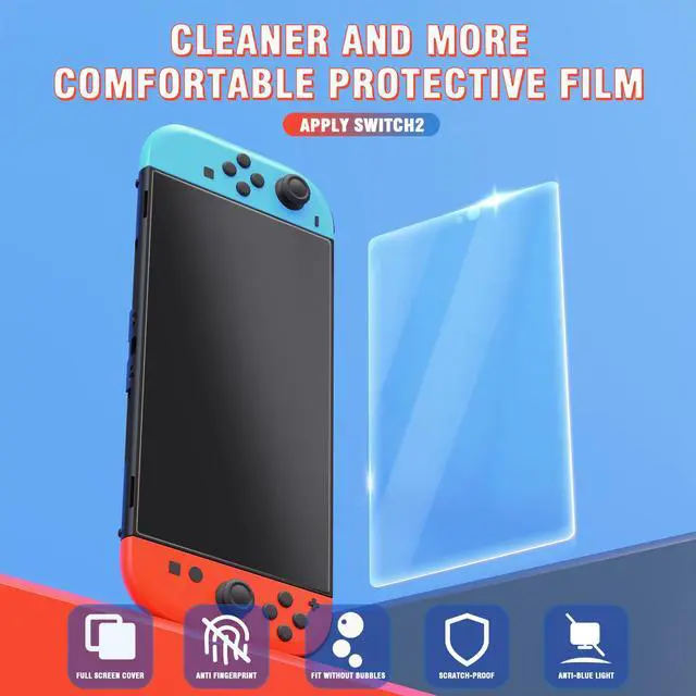Alt view image 3 of 6 - Screen Protector Tempered Glass for Nintendo Switch 2, Transparent Clear Screen Protector for Nintendo Switch 2 Accessories- 2 Packs
