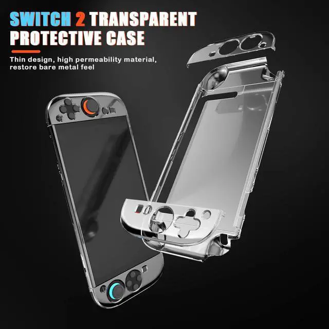 Alt view image 4 of 7 - Transparent Case for Nintendo Switch 2 Case,Clear Shockproof Non-Slip Soft TPU Silicone Crystal Protective Switch2 Controller Skin for SW2 Protector Cover Accessories