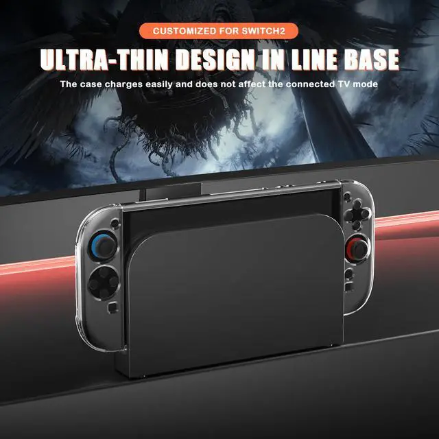 Alt view image 6 of 7 - Transparent Case for Nintendo Switch 2 Case,Clear Shockproof Non-Slip Soft TPU Silicone Crystal Protective Switch2 Controller Skin for SW2 Protector Cover Accessories